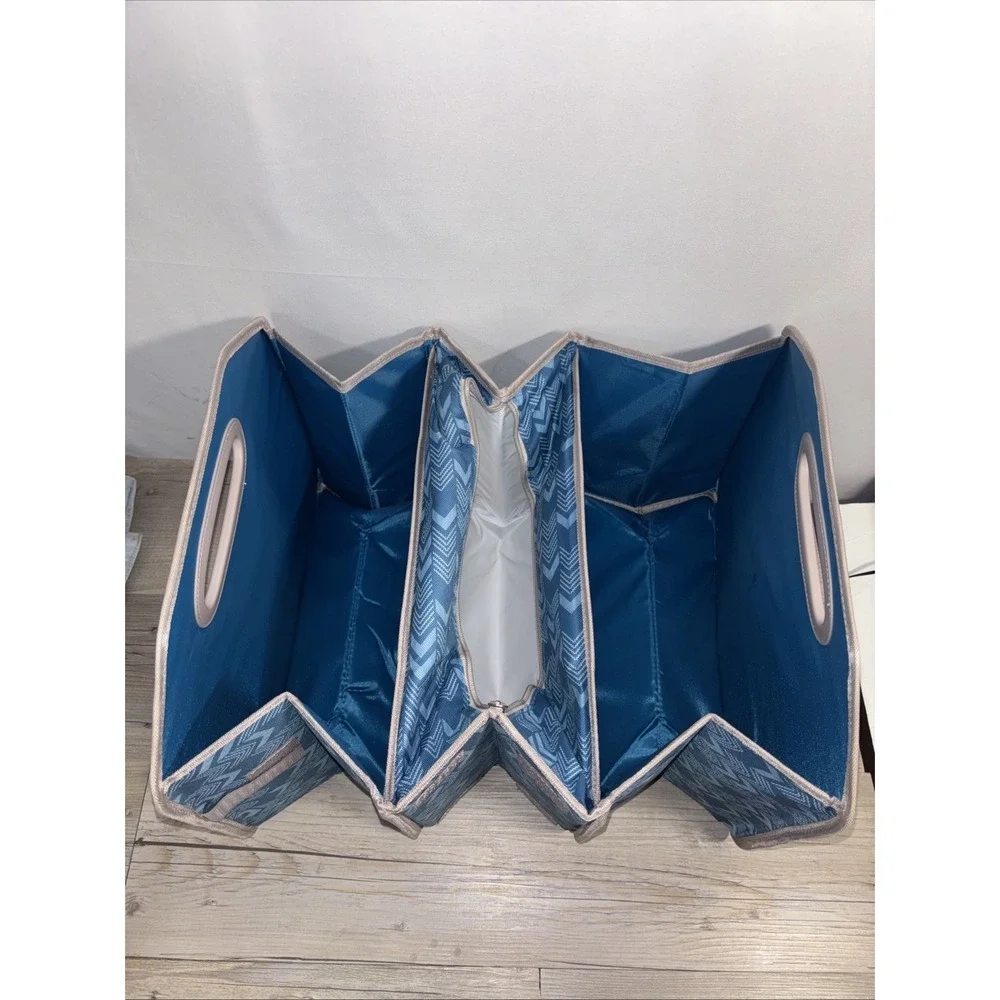 DSW Car SUV trunk Organizer Blue Chevron Cooler